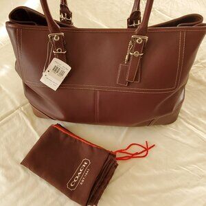 Coach Leather Carryall Business Tote Merlot